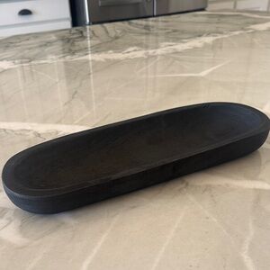 Sleek Black Oval Tray